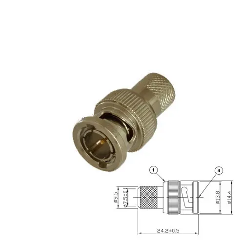 T.E.G. BNC crimp plug male voor RG213 kabel