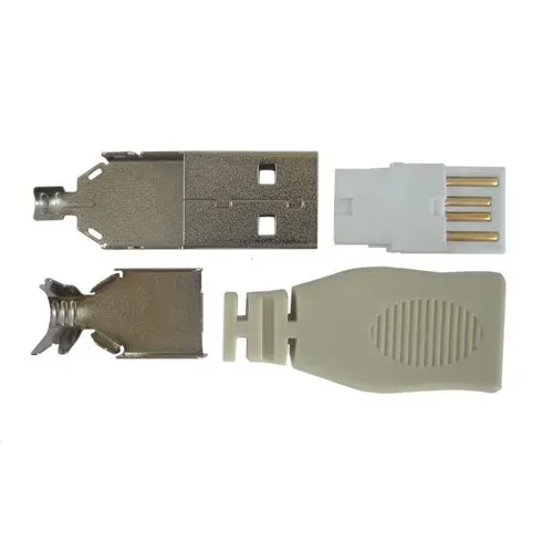 T.E.G. USB A male stekker soldeer 5 stuks