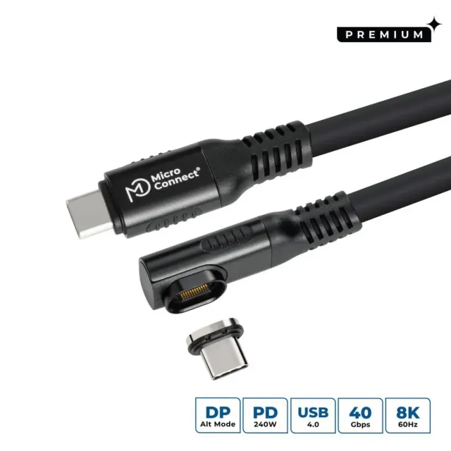 Microconnect Premium USB4 USB-C kabel 0,5m haaks 240W