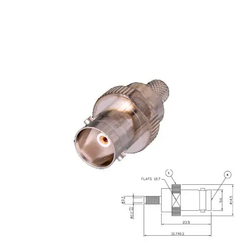 T.E.G. BNC Plug female crimp RG174/188/316