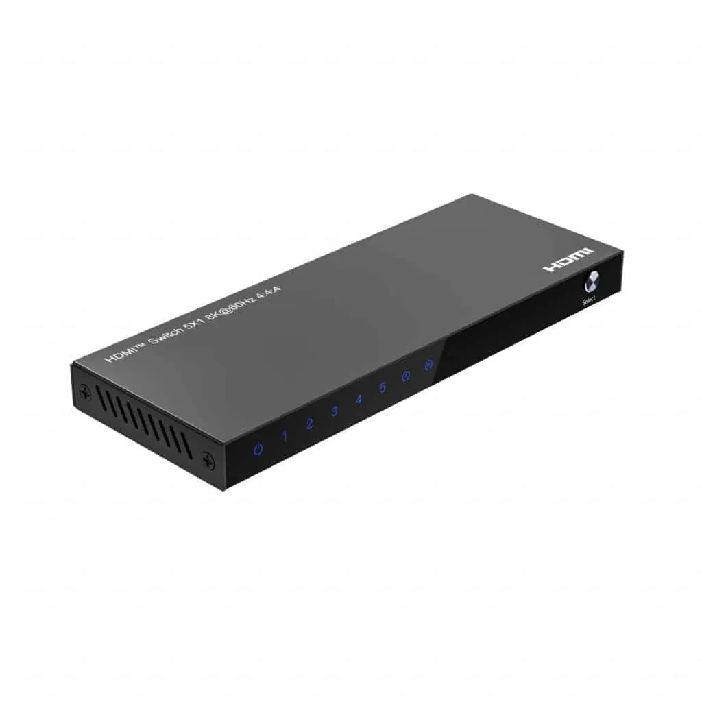 Microconnect 8K@60Hz HDMI switch 5x1 met afstandsbediening