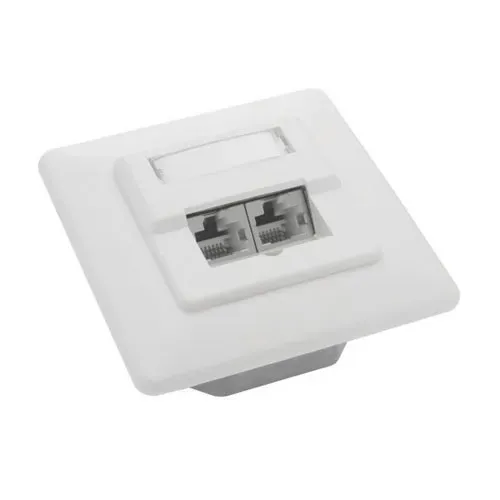 T.E.G. Cat5e inbouwdoos 2x RJ45 wit afgeschermd