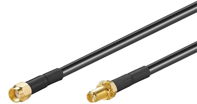 Microconnect WLAN verlengkabel 1m zwart SMA reverse
