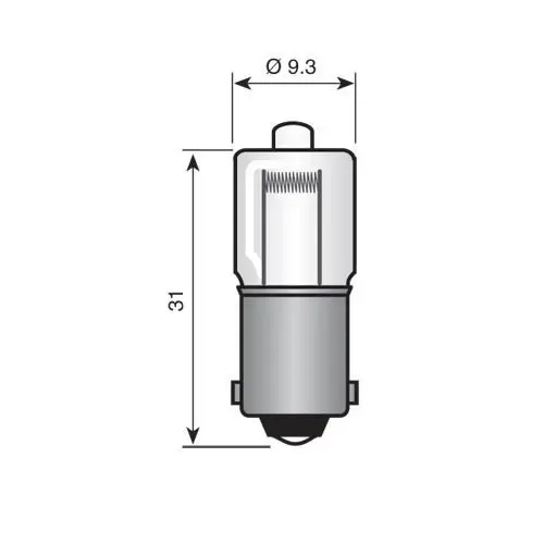 T.E.G. BA9S halogeen bajonetlampje 24V 5W helder