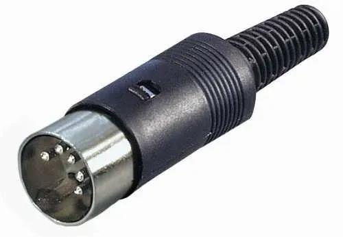 T.E.G. DIN plug male 5-polig 240 graden zwart