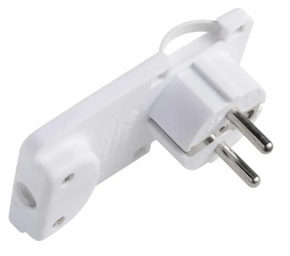 Microconnect Schuko Haakse Stekker Plat Wit