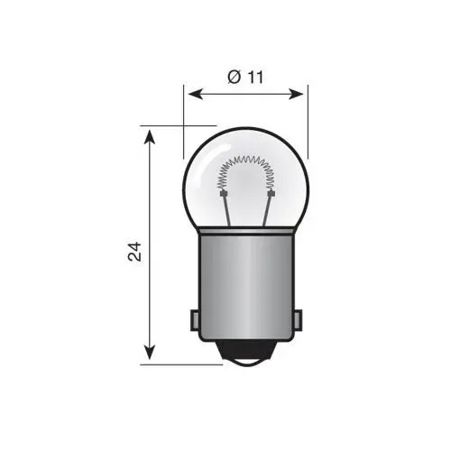 T.E.G. BA9S bajonetlamp 12V 3W 24x11mm