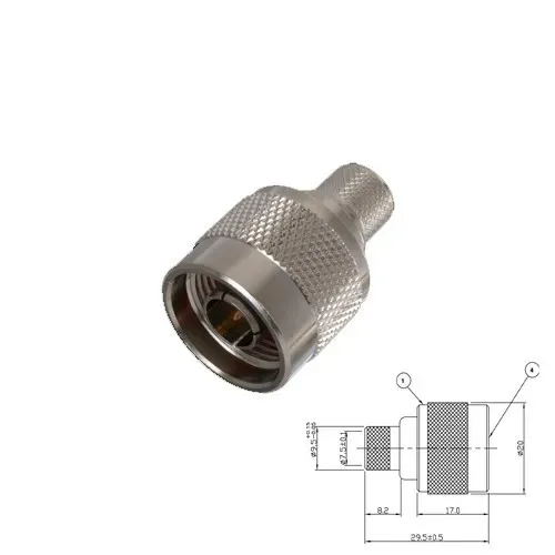 T.E.G. RA519 N crimp stekker male voor H500 kabel