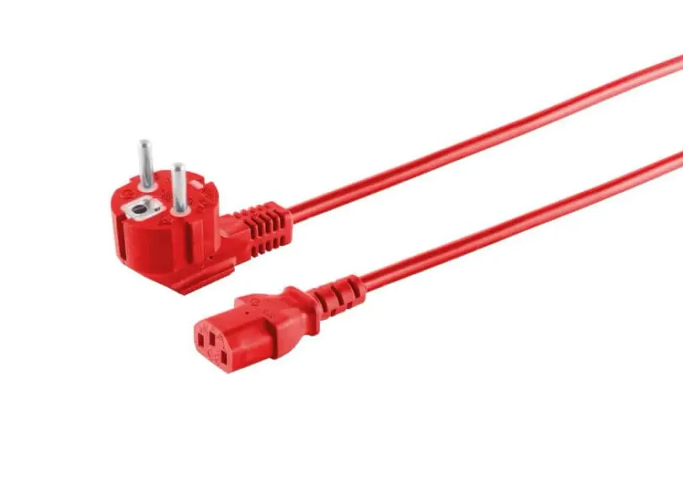 Microconnect Power Cord Schuko Haaks C13 stroomkabel 5m rood