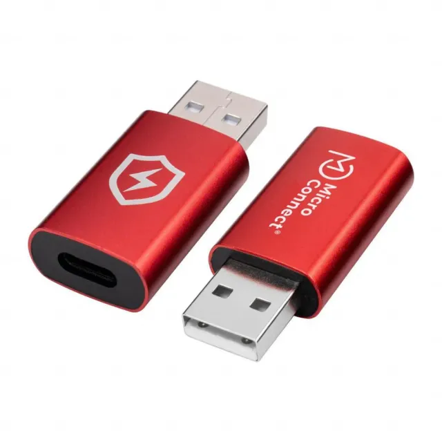 Microconnect Safe Charge USB-A naar USB-C datablocker adapter