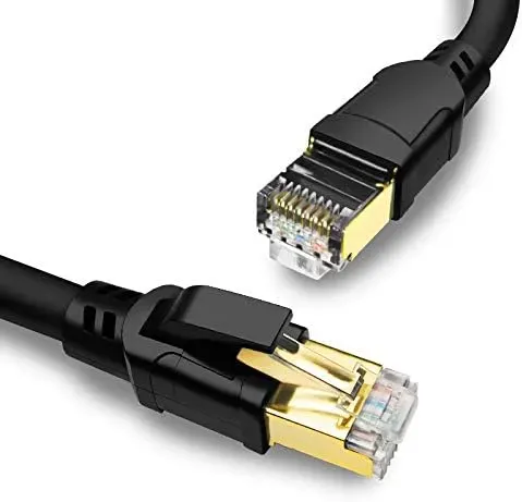 Yauhody Y-NC8-RB10PK ronde CAT8 netwerkkabel zwart 2-pack 40Gbps