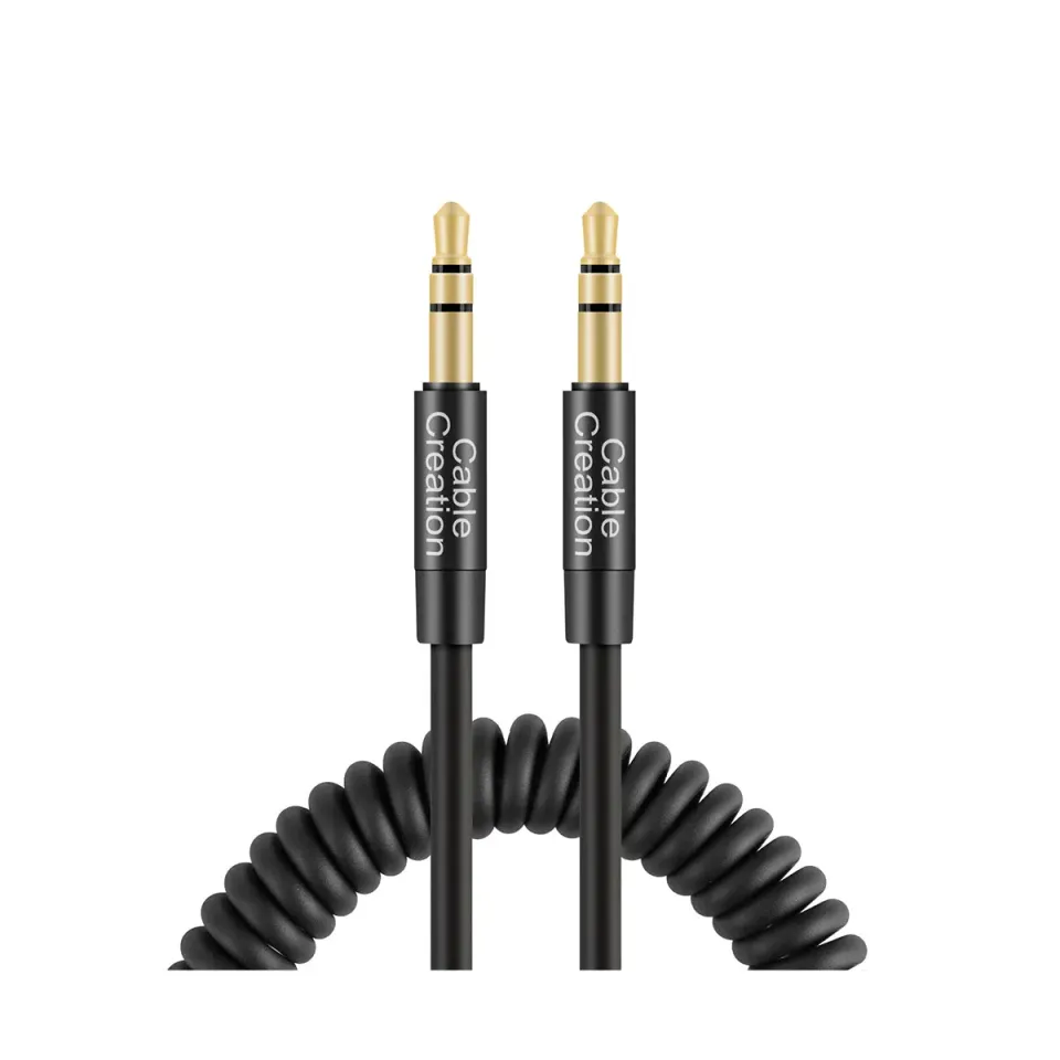 CableCreation Coiled 3.5mm Aux Kabel 1-4FT spiraal