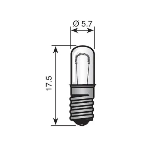 T.E.G. E5,5 lampje 24V 50mA 15x4,7mm per stuk