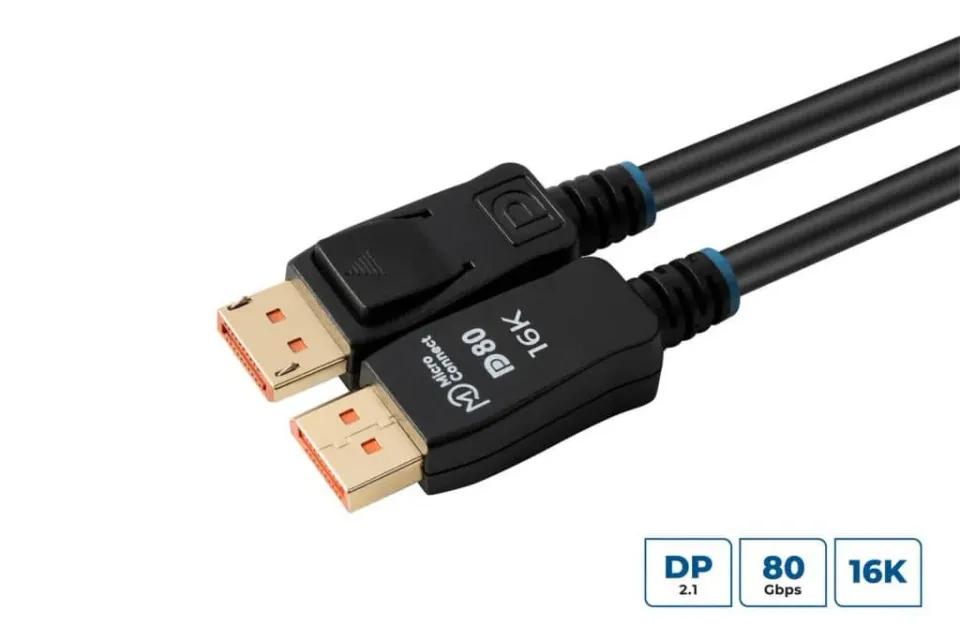 Microconnect DisplayPort 2.1 kabel 0.5m zwart 16K