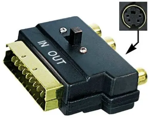 T.E.G. Scart verloopadapter male-3x cinch S-VHS