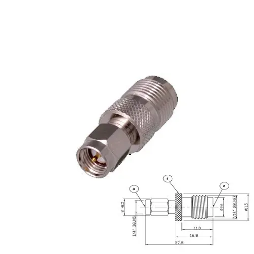 T.E.G. SMA naar TNC verloopadapter M/F coax