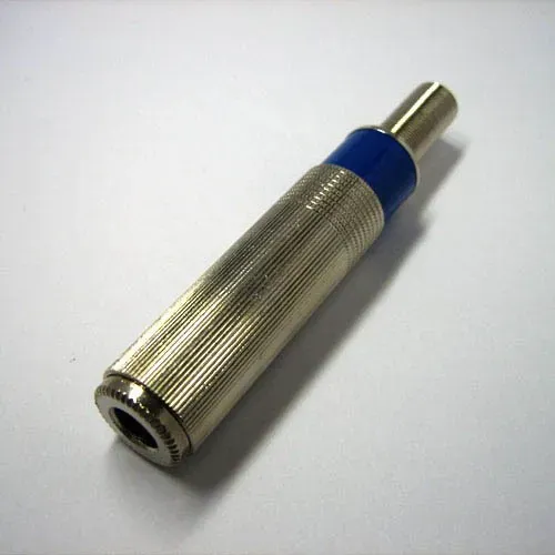 T.E.G. 6,3mm jack contrastekker mono female blauw metaal