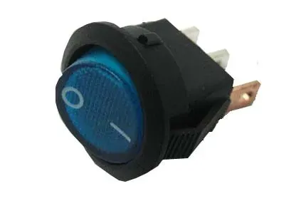 T.E.G. mini wipschakelaar blauw 1x aan/uit 3A