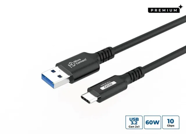 Microconnect Premium USB-C naar USB-A kabel 4m 60W
