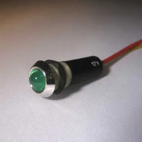 T.E.G. controle led rood 12V signaallampje 8mm chroom