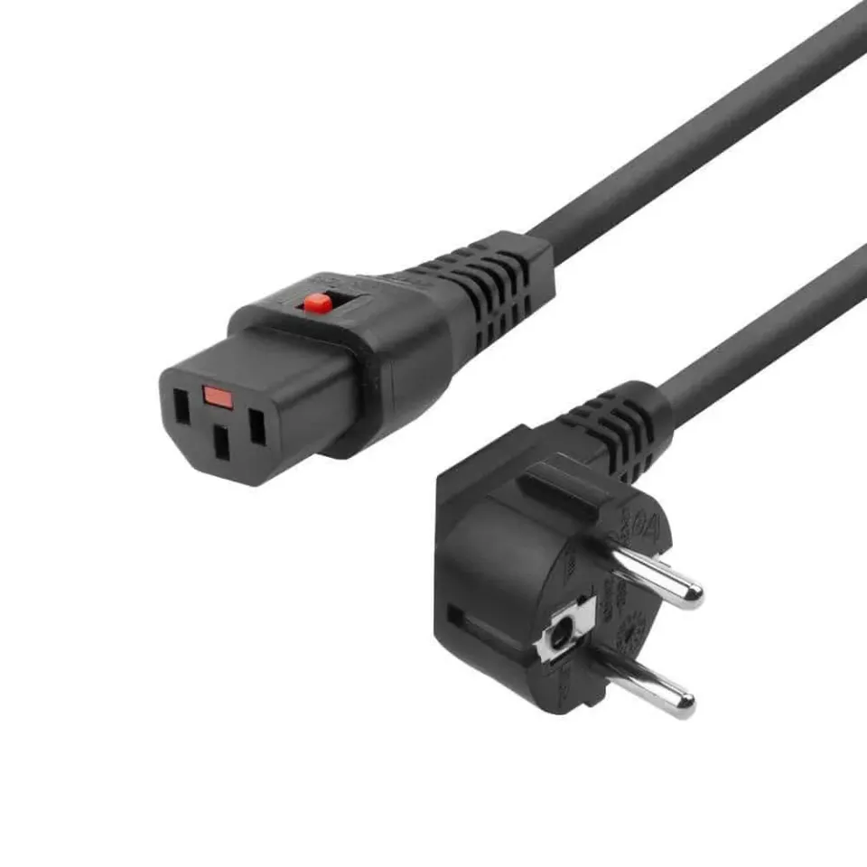 Microconnect EL234 stroomkabel haaks 3m zwart C13 Lock