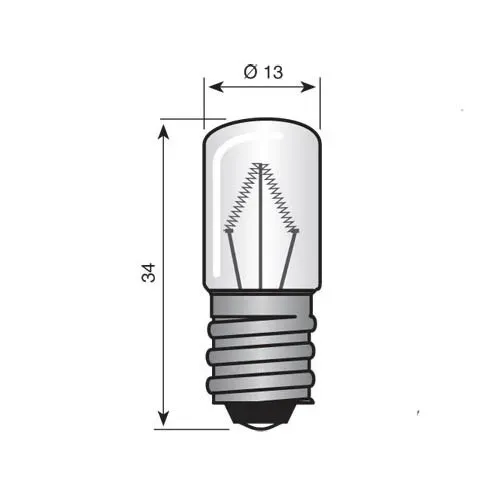 T.E.G. E12 lampje 110V 5W 34x13mm