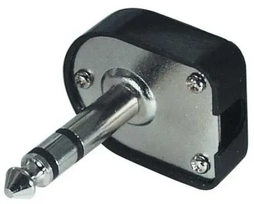 T.E.G. 6.3mm jack stereo stekker haaks kunststof