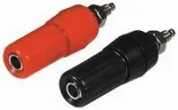 T.E.G. Banaan stekkerbus 4mm rood met klem