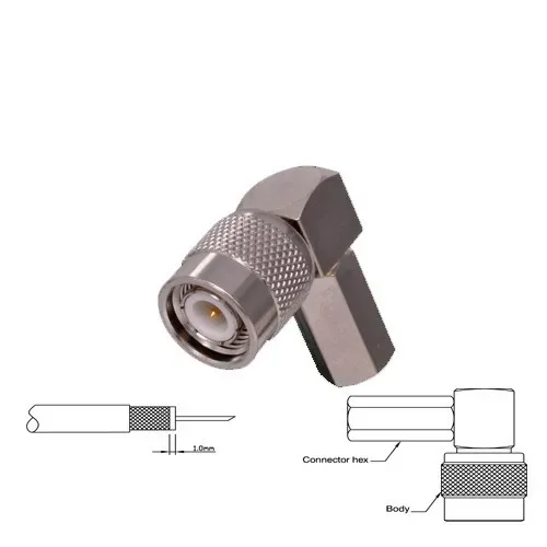 T.E.G. TNC Plug Male Haaks voor RG58 Kabel Twist-On