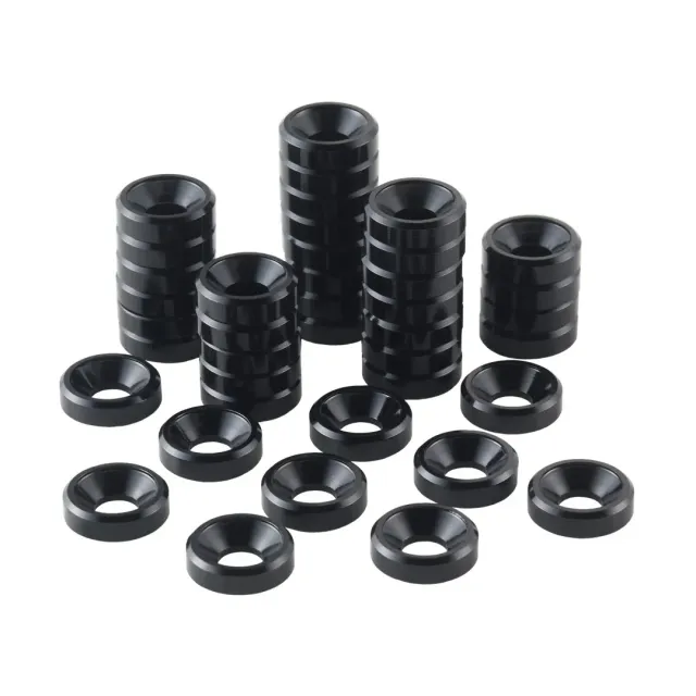 CableMod Anodized Aluminum Washers M4 ringen zwart 40 stuks
