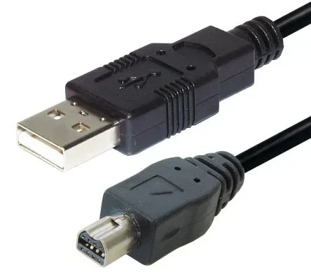 T.E.G. USB A naar mini USB 8-pin kabel 2m zwart