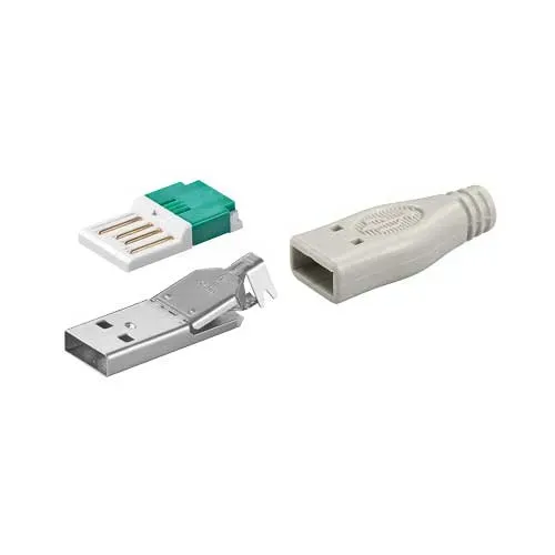 T.E.G. USB-A Male Connector Tool-Less Soldeerloos
