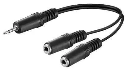 Microconnect 3,5mm minijack Y-kabel 0,2m 1x male 2x female