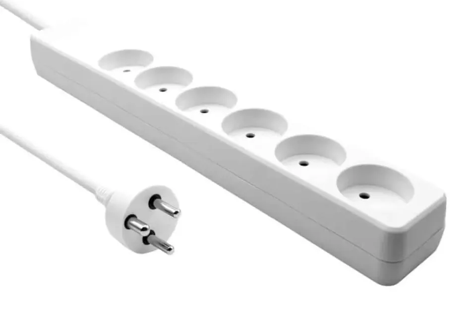 Microconnect stekkerdoos 6-voudig wit 3m Deens