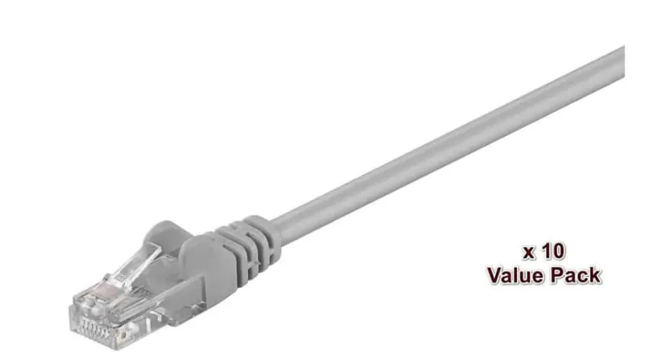 Microconnect CAT5e U/UTP netwerkkabel 10m grijs 10 stuks
