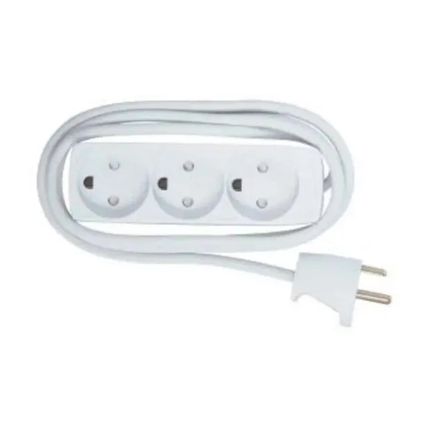 Microconnect stekkerdoos 3-voudig 5m wit Deens model