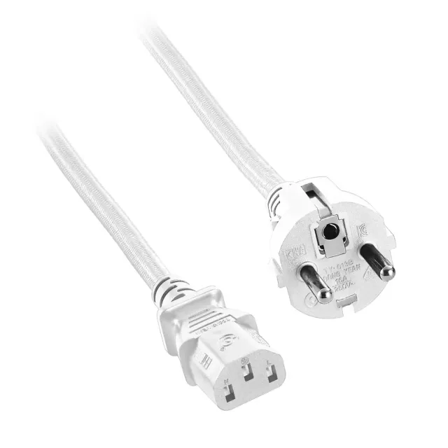 CableMod ModFlex netsnoer C13 schuko wit 2m gesleevd