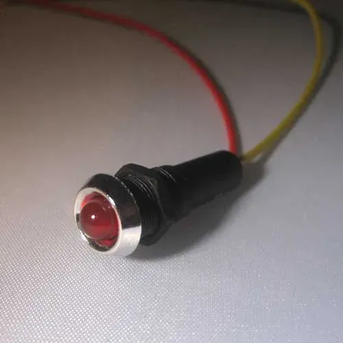 T.E.G. Controle LED groen signaallamp 12V 10mm chroom