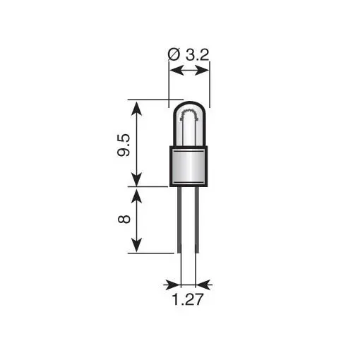 T.E.G. bi-pin lampje 6V 60mA T1 10 stuks