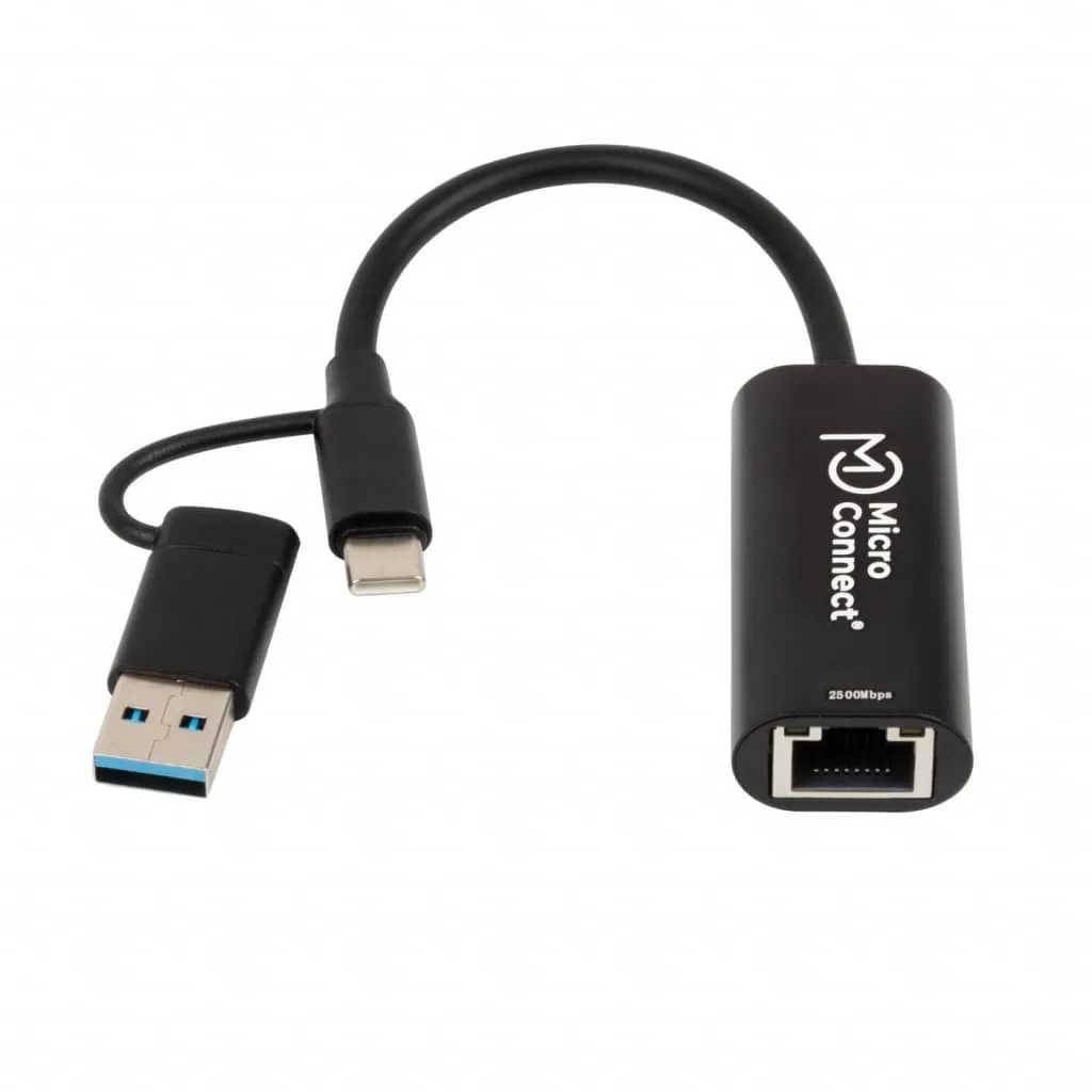 Microconnect Premium USB-C/A naar RJ45 netwerkadapter 2,5G