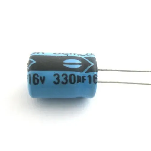 T.E.G. elco radiaal 330uF 16V staand