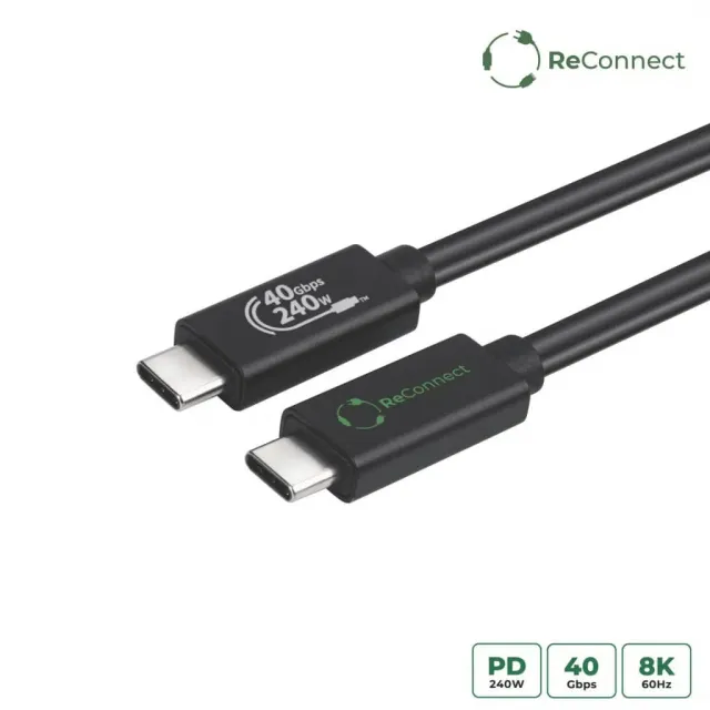 Microconnect ReConnect USB4 Gen 3x2 USB-C kabel 1m