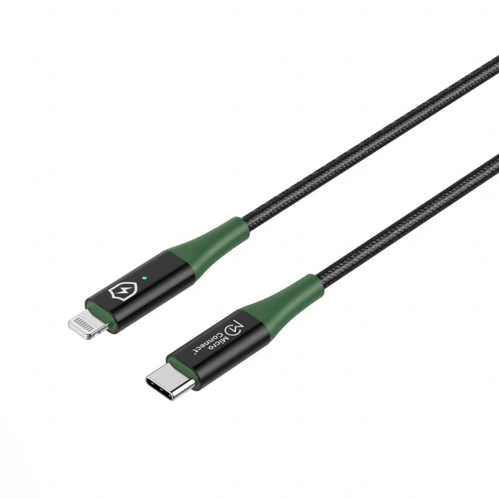 Microconnect Smart Charge MFI USB-C Lightning kabel 2m zwart smart