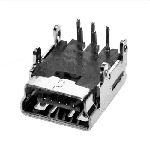 T.E.G. USB Mini chassisdeel 5-polig haaks 5 stuks