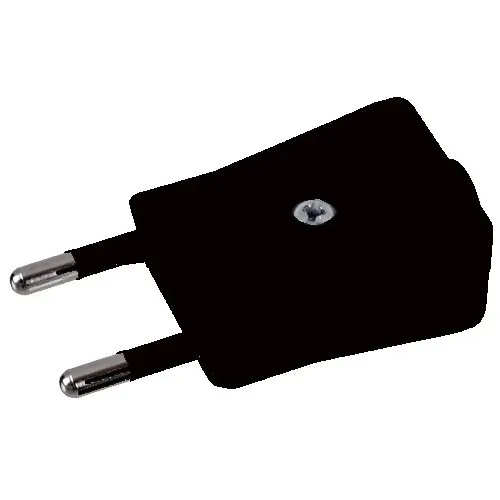 T.E.G. Netstekker Plat Zwart Schroef zonder randaarde