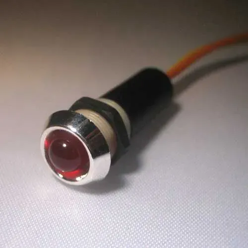 T.E.G. controlelamp rood knipper 12V chroom 8mm