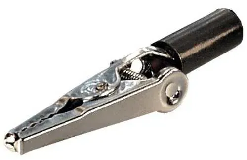 T.E.G. krokodilleklem blank zwart