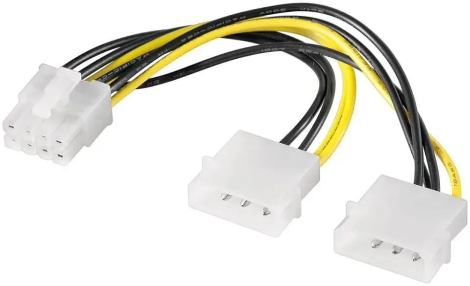 Microconnect interne voedingskabel 2x Molex naar PCI Express 8pin