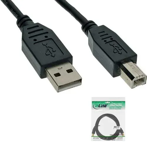 T.E.G. USB 2.0 verloopkabel A-B 1,8 m zwart