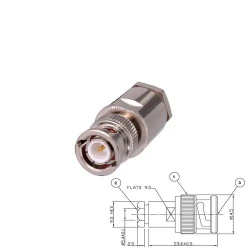 T.E.G. BNC soldeerplug male RG58 Belden 9907